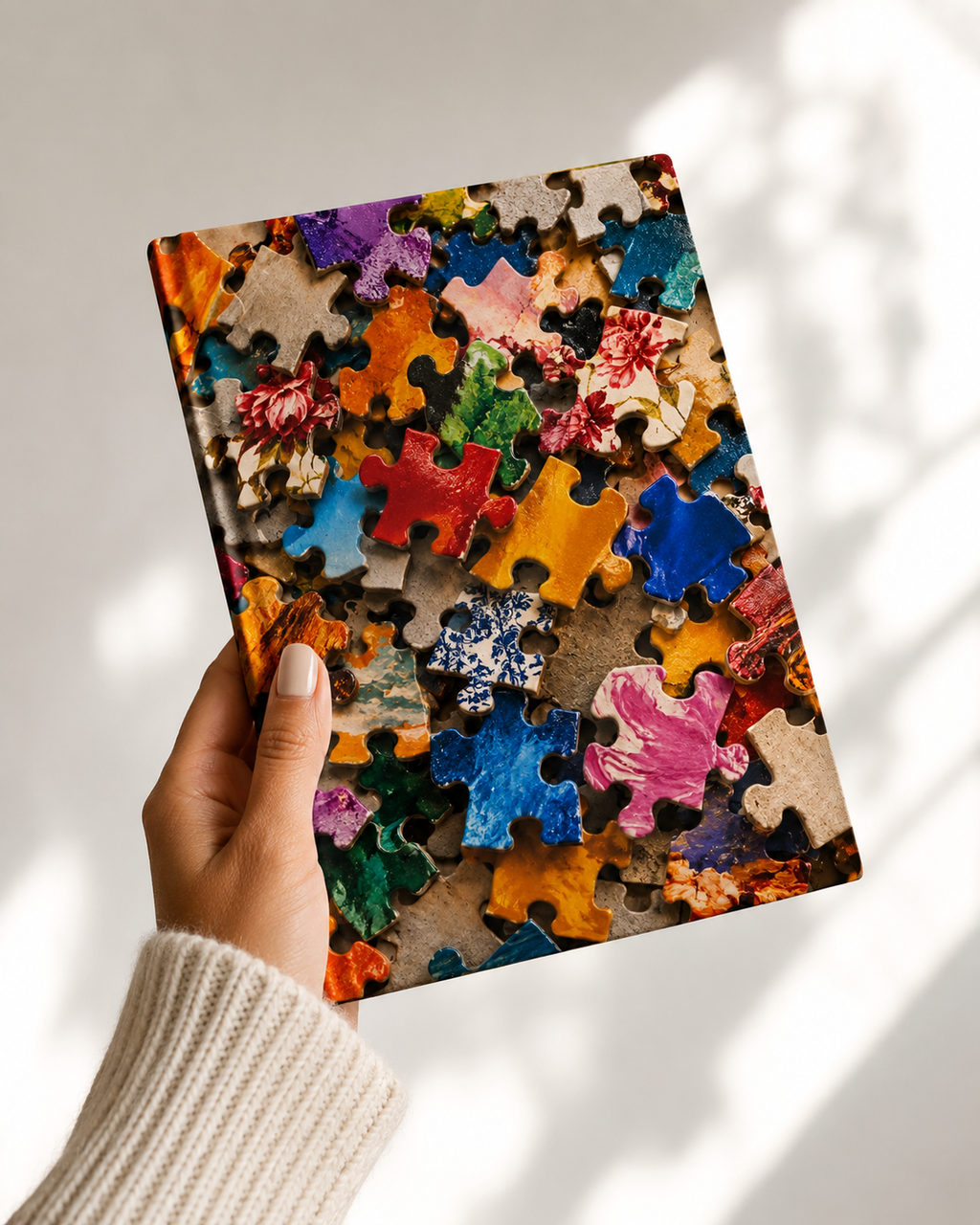 Colorful Puzzle Pieces Aesthetic Lined Journal