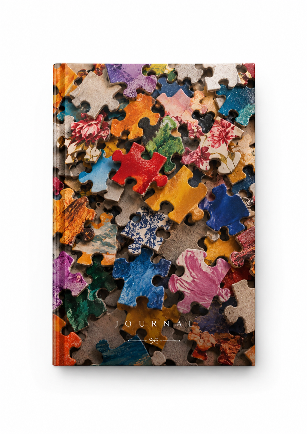 Colorful Puzzle Pieces Aesthetic Lined Journal
