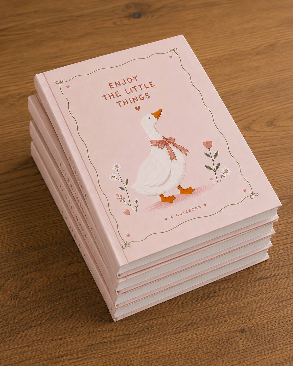 Enjoy the Little Things — Cute Goose Lined Notebook